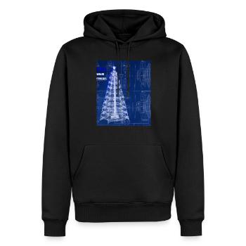 Weihnachten Weihnachtsbaum Schematic Blaupause - Männer Premium Bio Hoodie - Schwarz - Vorne - Nico (187cm)