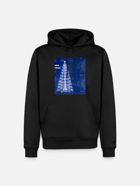 Christmas Christmas Tree Schematic Blueprint - Men’s Premium Organic Hoodie - black