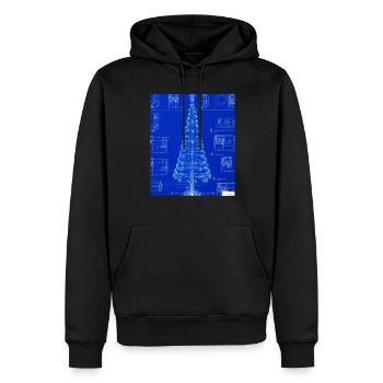 Weihnachten Weihnachtsbaum Schematic Blaupause - Männer Premium Bio Hoodie - Schwarz - Vorne - Nico (187cm)