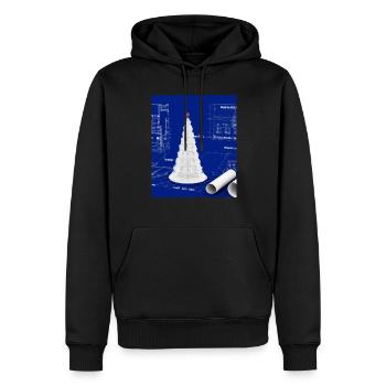 Weihnachten Weihnachtsbaum Schematic Blaupause - Männer Premium Bio Hoodie - Schwarz - Vorne - Nico (187cm)