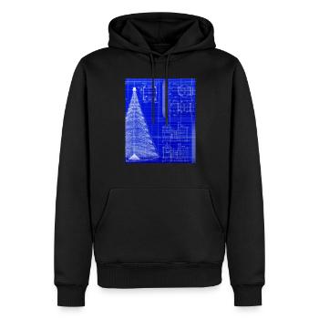 Weihnachten Weihnachtsbaum Schematic Blaupause - Männer Premium Bio Hoodie - Schwarz - Vorne - Nico (187cm)
