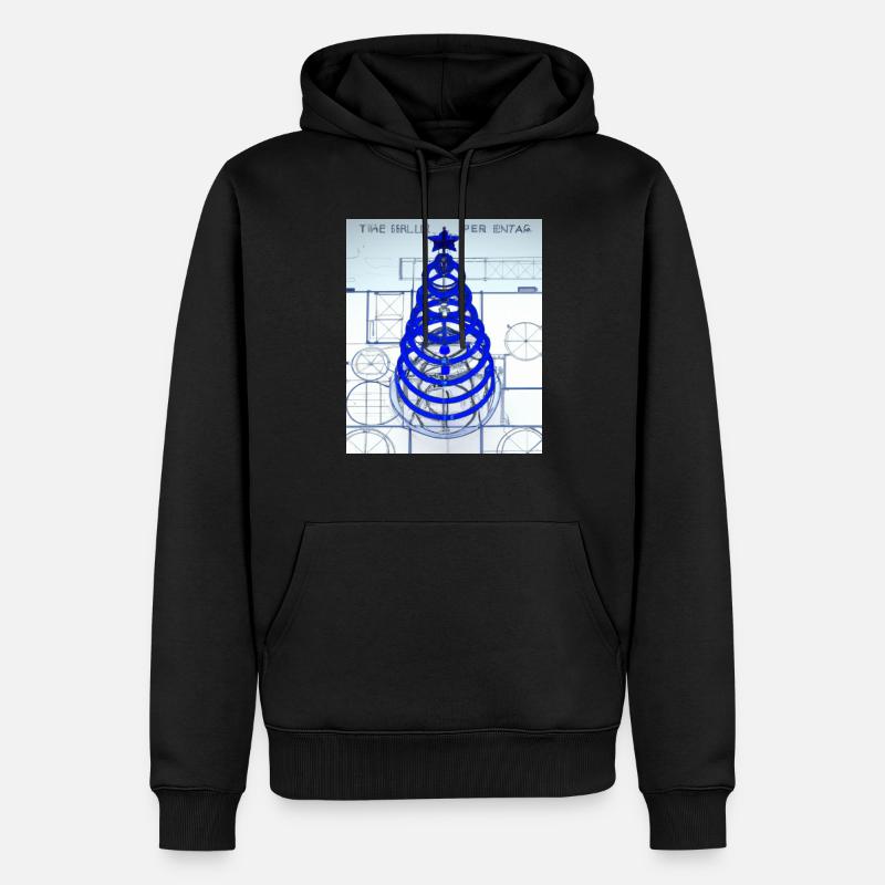 Weihnachten Weihnachtsbaum Schematic Blaupause - Männer Premium Bio Hoodie - Schwarz