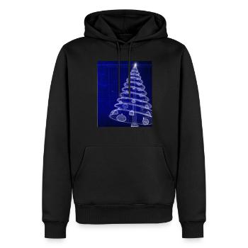 Weihnachten Weihnachtsbaum Schematic Blaupause - Männer Premium Bio Hoodie - Schwarz - Vorne - Nico (187cm)