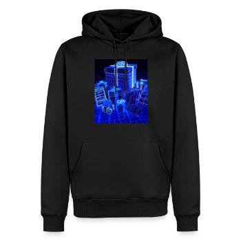 Weihnachten Weihnachtsbaum Schematic Blaupause - Männer Premium Bio Hoodie - Schwarz - Vorne - Nico (187cm)