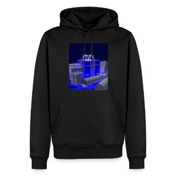 Weihnachten Weihnachtsbaum Schematic Blaupause - Männer Premium Bio Hoodie - Schwarz - Vorne - Nico (187cm)