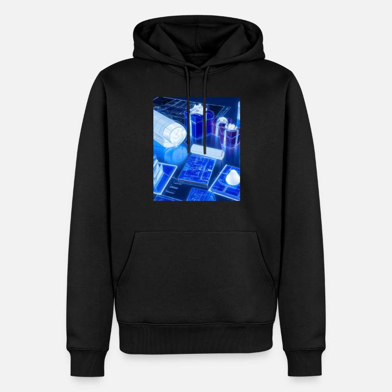Weihnachten Weihnachtsbaum Schematic Blaupause - Männer Premium Bio Hoodie - Schwarz