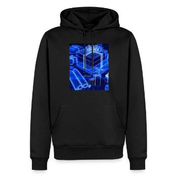 Plan schématique de l’arbre de Noël - Sweat à capuche Premium bio Homme - noir - Devant - Nico (187cm)
