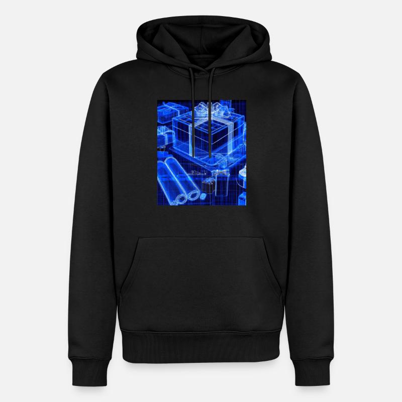 Weihnachten Weihnachtsbaum Schematic Blaupause - Männer Premium Bio Hoodie - Schwarz