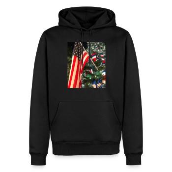 American Christmas Christmas Tree with US - Men’s Premium Organic Hoodie - black - Front - Nico (187cm)