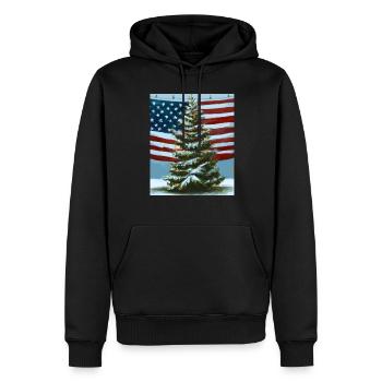 American Christmas Christmas Tree with US - Men’s Premium Organic Hoodie - black - Front - Nico (187cm)
