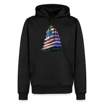 American Christmas Christmas Tree with US - Men’s Premium Organic Hoodie - black - Front - Nico (187cm)