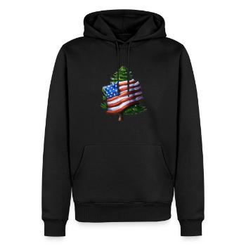 American Christmas Christmas Tree with US - Men’s Premium Organic Hoodie - black - Front - Nico (187cm)