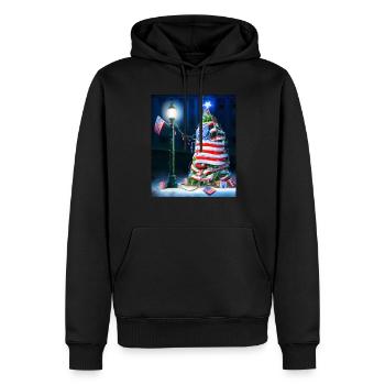 American Christmas Christmas Tree with US - Men’s Premium Organic Hoodie - black - Front - Nico (187cm)