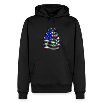 American Christmas Christmas Tree with US - Men’s Premium Organic Hoodie - black - Front - Nico (187cm)