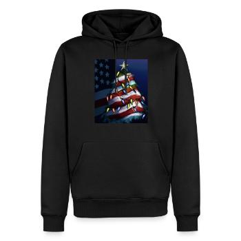 American Christmas Christmas Tree with US - Men’s Premium Organic Hoodie - black - Front - Nico (187cm)