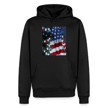 American Christmas Christmas Tree with US - Men’s Premium Organic Hoodie - black - Front - Nico (187cm)
