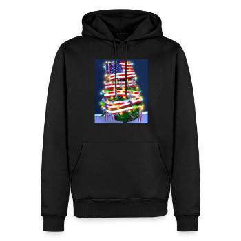 American Christmas Christmas Tree with US - Men’s Premium Organic Hoodie - black - Front - Nico (187cm)