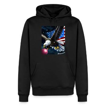 American Christmas White-tailed Eagle with US Flag - Men’s Premium Organic Hoodie - black - Front - Nico (187cm)