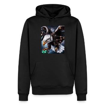 American Christmas White-tailed Eagle with - Men’s Premium Organic Hoodie - black - Front - Nico (187cm)