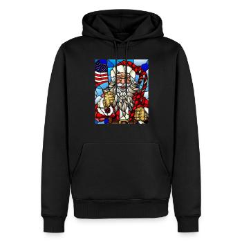 Amerikanisches Weihnachten Weihnachtsmann - Männer Premium Bio Hoodie - Schwarz - Vorne - Nico (187cm)