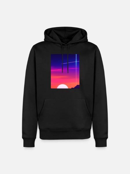 Vaporwave Sun Synthwave Sunset - Men’s Premium Organic Hoodie - black