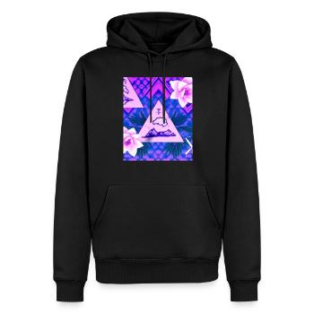 Synthwave Sun Hawaii Vaporwave Aesthetic - Men’s Premium Organic Hoodie - black - Front - Nico (187cm)