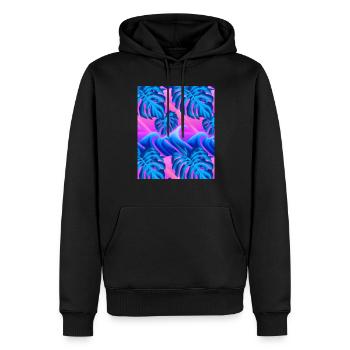 Synthwave Sun Hawaii Vaporwave Aesthetic - Men’s Premium Organic Hoodie - black - Front - Nico (187cm)