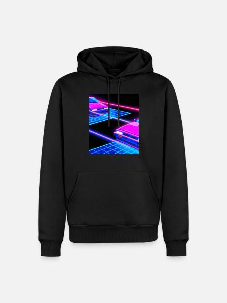 Vaporwave Aesthetic Synthwave Car - Men’s Premium Organic Hoodie - black