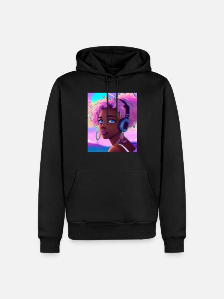 Pastel Aesthetic Cute Anime Girl - Men’s Premium Organic Hoodie - black