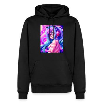 Pastel Esthétique Nerd Anime Fille - Sweat à capuche Premium bio Homme - noir - Devant - Nico (187cm)