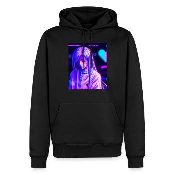 Pastel Esthétique Triste Anime Fille - Sweat à capuche Premium bio Homme - noir - Devant - Nico (187cm)