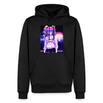 Pastel Esthétique Triste Anime Fille - Sweat à capuche Premium bio Homme - noir - Devant - Nico (187cm)