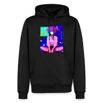 Pastel Esthétique Triste Anime Fille - Sweat à capuche Premium bio Homme - noir - Devant - Nico (187cm)