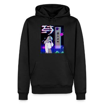 Pastel Esthétique Triste Anime Fille - Sweat à capuche Premium bio Homme - noir - Devant - Nico (187cm)