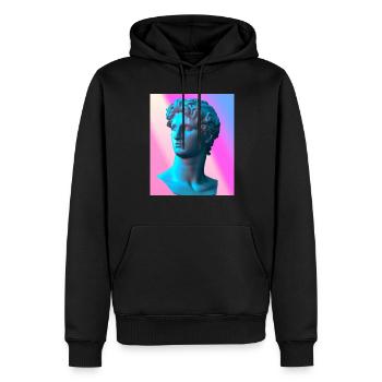 Vaporwave Statue Buste romain - Sweat à capuche Premium bio Homme - noir - Devant - Nico (187cm)
