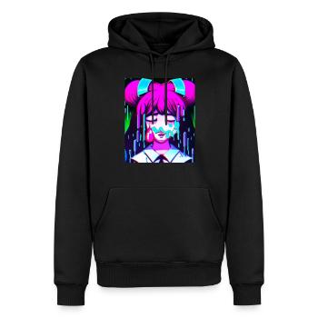 Pastel Esthétique Triste Anime Fille - Sweat à capuche Premium bio Homme - noir - Devant - Nico (187cm)