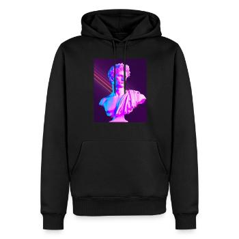 Vaporwave Statue Buste romain - Sweat à capuche Premium bio Homme - noir - Devant - Nico (187cm)
