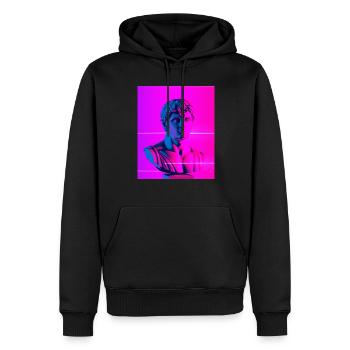 Vaporwave Statue Buste romain - Sweat à capuche Premium bio Homme - noir - Devant - Nico (187cm)