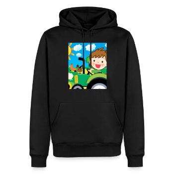 Grüner Traktor Geburtstag Bauernhof Tiere - Männer Premium Bio Hoodie - Schwarz - Vorne - Nico (187cm)