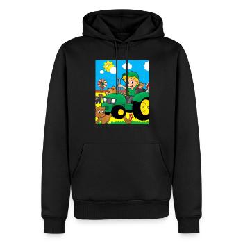 Grüner Traktor Geburtstag Bauernhof Tiere - Männer Premium Bio Hoodie - Schwarz - Vorne - Nico (187cm)