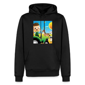Grüner Traktor Geburtstag Bauernhof Tiere - Männer Premium Bio Hoodie - Schwarz - Vorne - Nico (187cm)