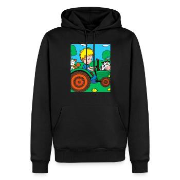 Grüner Traktor Geburtstag Bauernhof Tiere - Männer Premium Bio Hoodie - Schwarz - Vorne - Nico (187cm)
