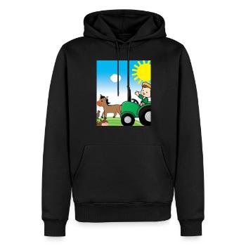 Grüner Traktor Geburtstag Bauernhof Tiere - Männer Premium Bio Hoodie - Schwarz - Vorne - Nico (187cm)