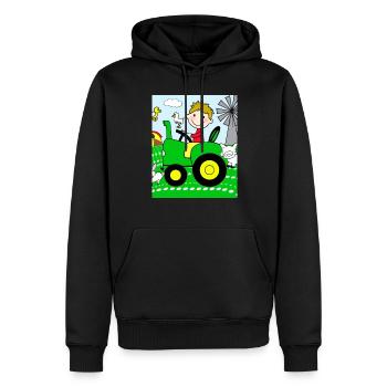 Grüner Traktor Geburtstag Bauernhof Tiere - Männer Premium Bio Hoodie - Schwarz - Vorne - Nico (187cm)
