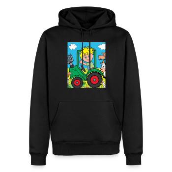 Grüner Traktor Geburtstag Bauernhof Tiere - Männer Premium Bio Hoodie - Schwarz - Vorne - Nico (187cm)