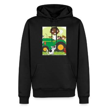 Grüner Traktor Geburtstag Bauernhof Tiere - Männer Premium Bio Hoodie - Schwarz - Vorne - Nico (187cm)