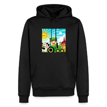 Grüner Traktor Geburtstag Bauernhof Tiere - Männer Premium Bio Hoodie - Schwarz - Vorne - Nico (187cm)