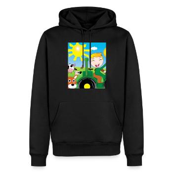 Grüner Traktor Geburtstag Bauernhof Tiere - Männer Premium Bio Hoodie - Schwarz - Vorne - Nico (187cm)