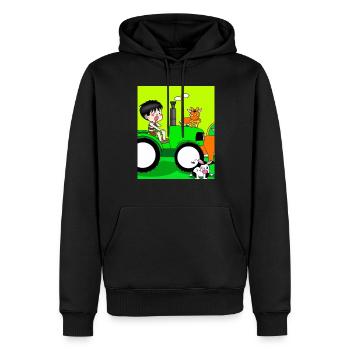 Grüner Traktor Geburtstag Bauernhof Tiere - Männer Premium Bio Hoodie - Schwarz - Vorne - Nico (187cm)