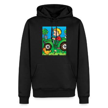 Grüner Traktor Geburtstag Bauernhof Tiere - Männer Premium Bio Hoodie - Schwarz - Vorne - Nico (187cm)
